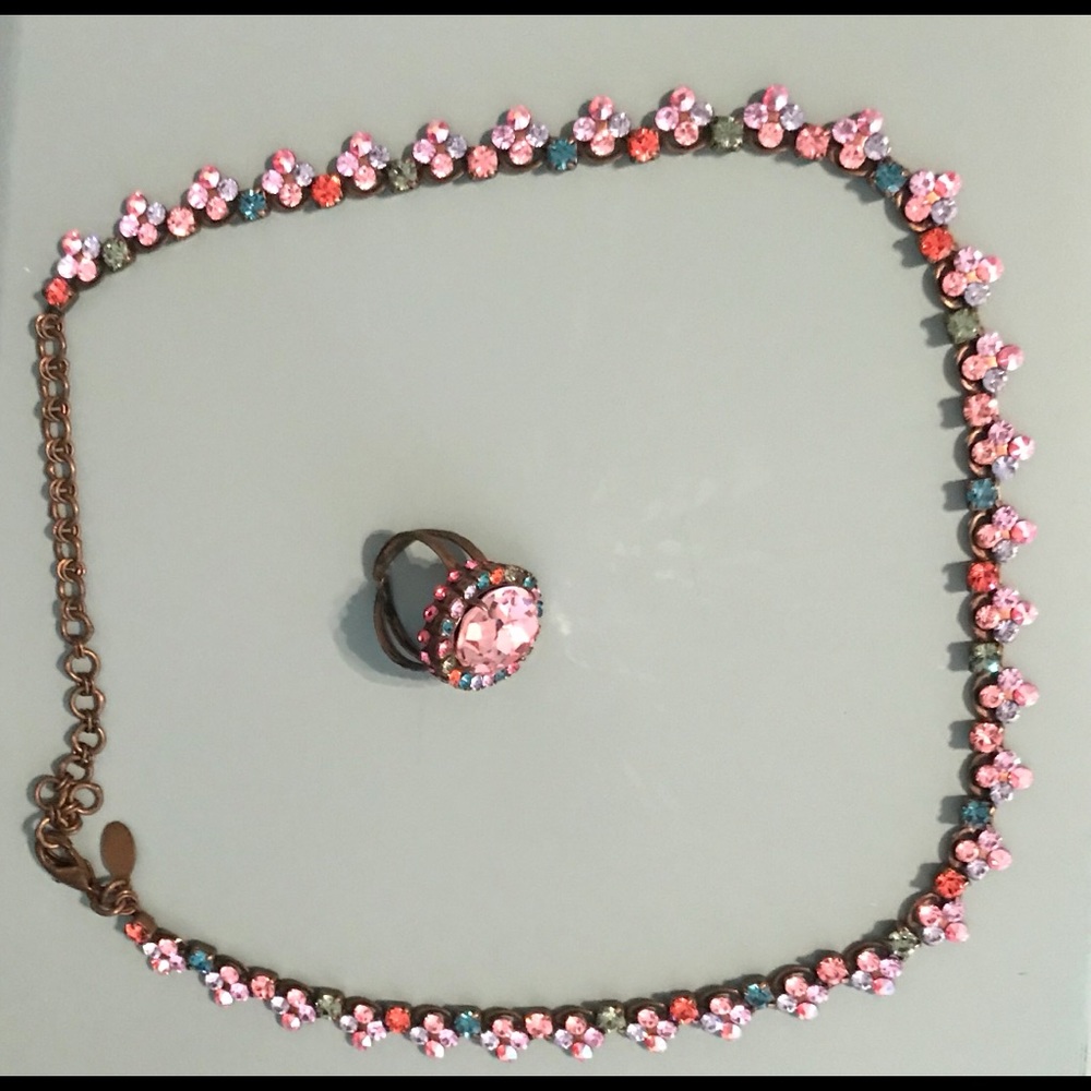 Multicolor Sorrelli Necklace and matching ring